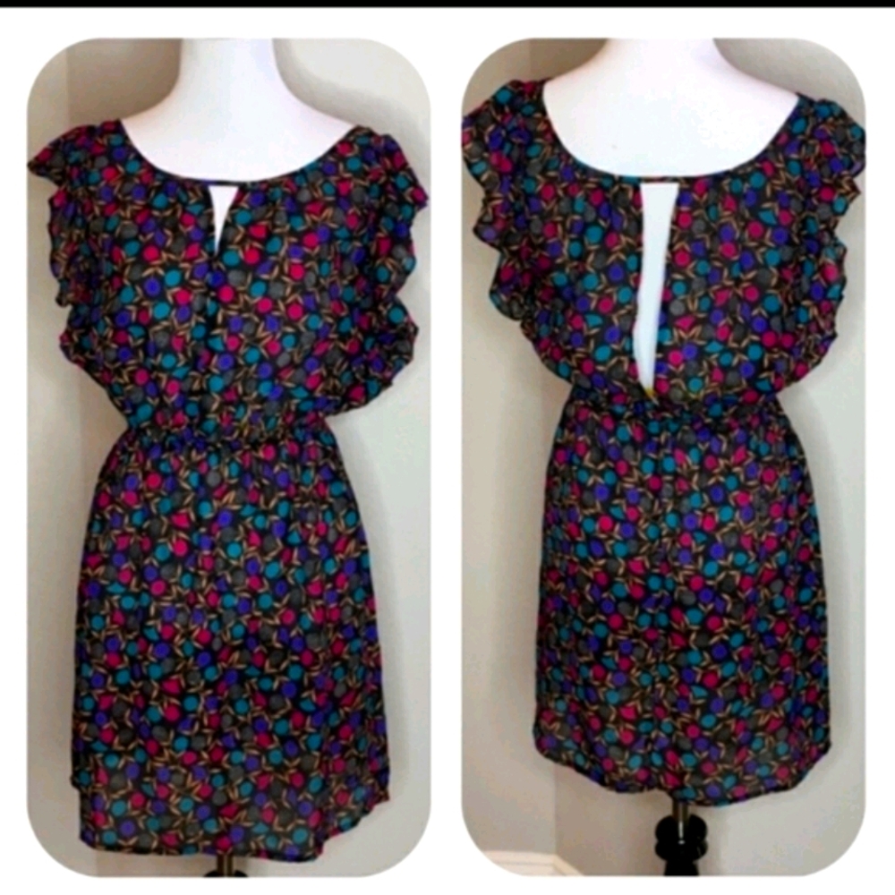 Anthropologie Maple Floral Print Sheer Dress